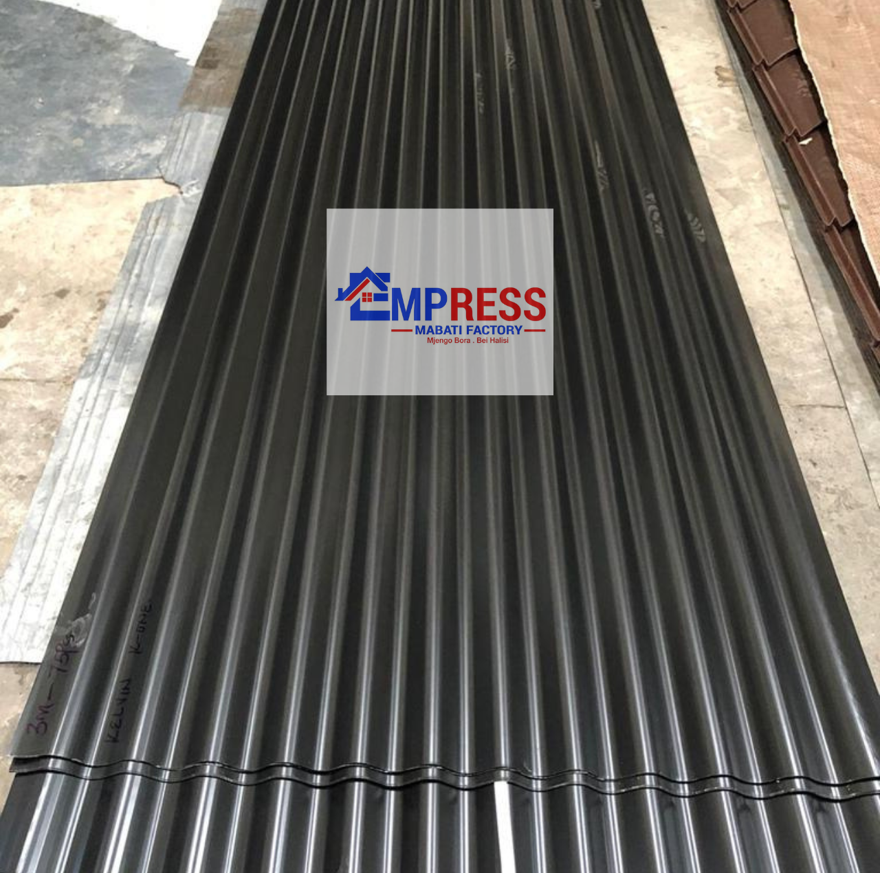 Charcoal Grey Glossy Finish E-Corrugate Mabati - Premium Mabati Kenya